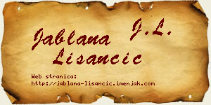 Jablana Lišančić vizit kartica